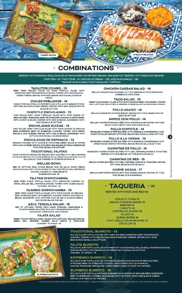 Menu_Azul Tequila - Sebring_Sebring, FL_image_old_2