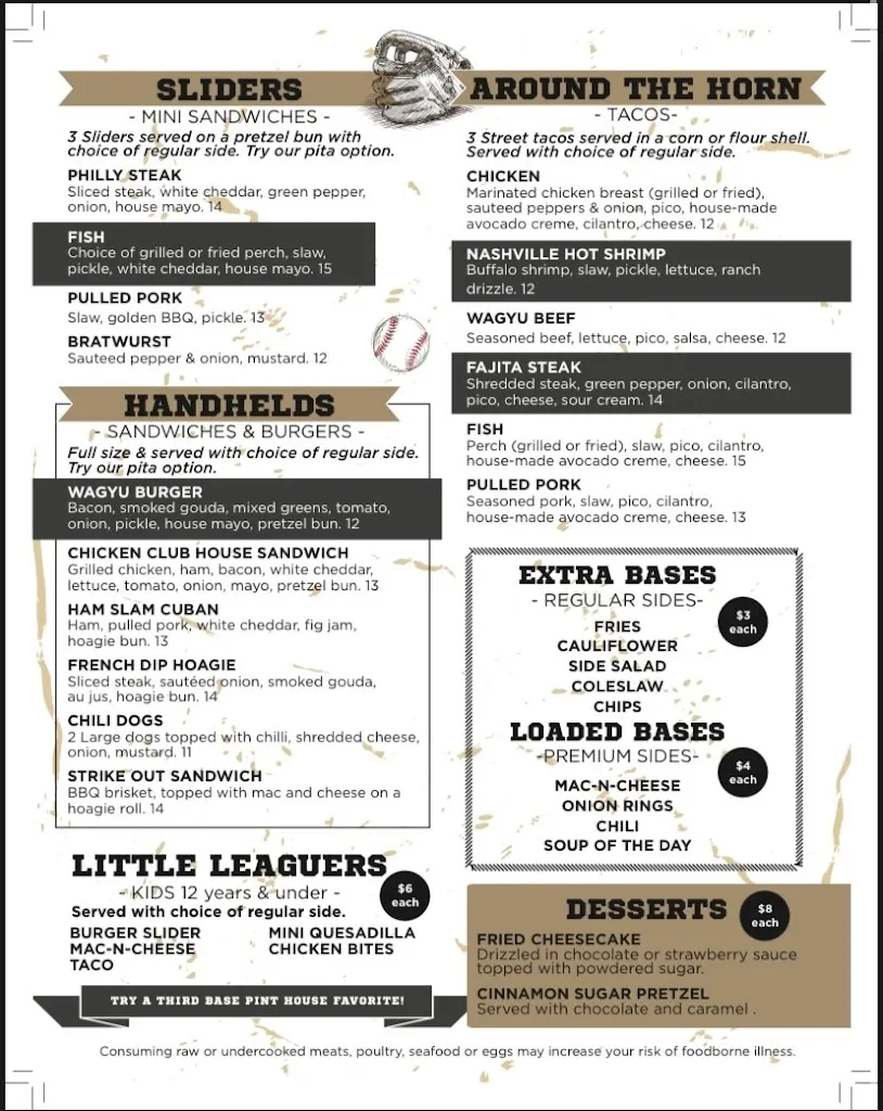 Menu_Third Base Pint House-Powell_Powell, OH_image_old_2