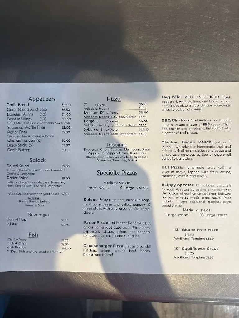 Menu_Pizza Parlor_Shreve, OH_image_old_1