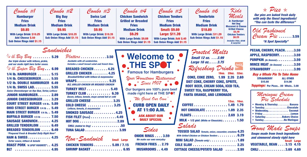 Menu_The Spot Restaurant - Sidney, OH_Sidney, OH_image_old_1