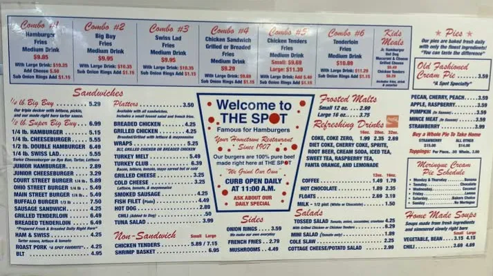 Menu_The Spot Restaurant - Sidney, OH_Sidney, OH_image_old_2