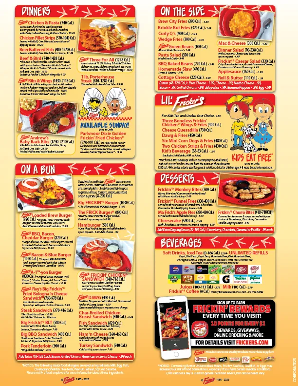 Menu_Fricker's Sidney_Sidney, OH_image_old_3