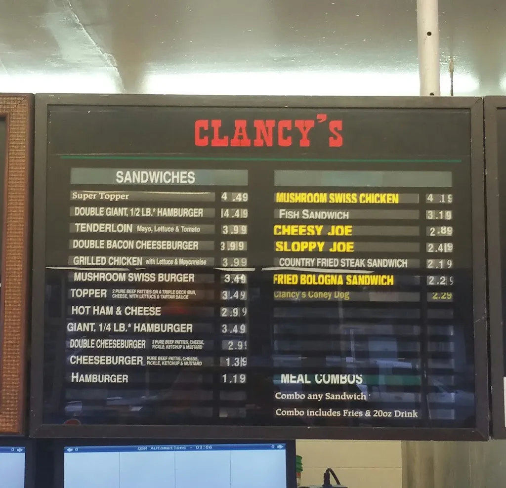 Menu_Clancy's Hamburgers_Sidney, OH_image_old_2