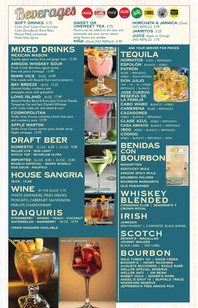 Menu_Tres Amigos Bourbon & tequila_Springboro, OH_image_old_2