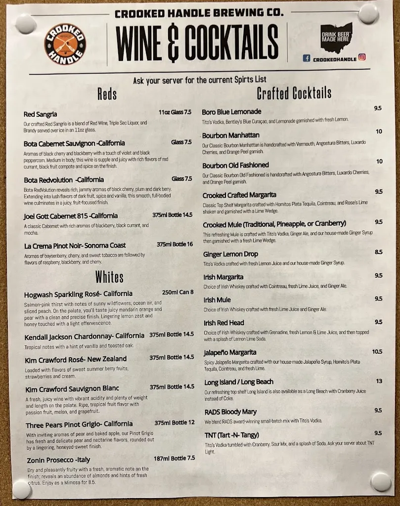 Menu_Crooked Handle Brewing Co._Springboro, OH_image_old_1