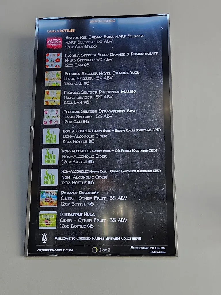 Menu_Crooked Handle Brewing Co._Springboro, OH_image_old_2