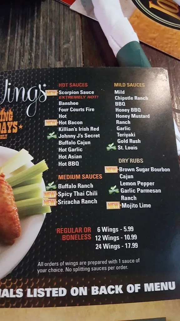 Menu_Johnny J's Pub & Grille, Strongsville_Strongsville, OH_image_old_2