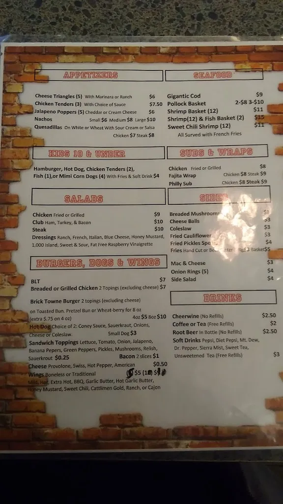 Menu_Brick Town Tavern_Sugarcreek, OH_image_old_2