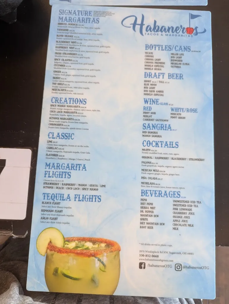 Menu_Habanero's Tacos and Margaritas_Sugarcreek, OH_image_old_3