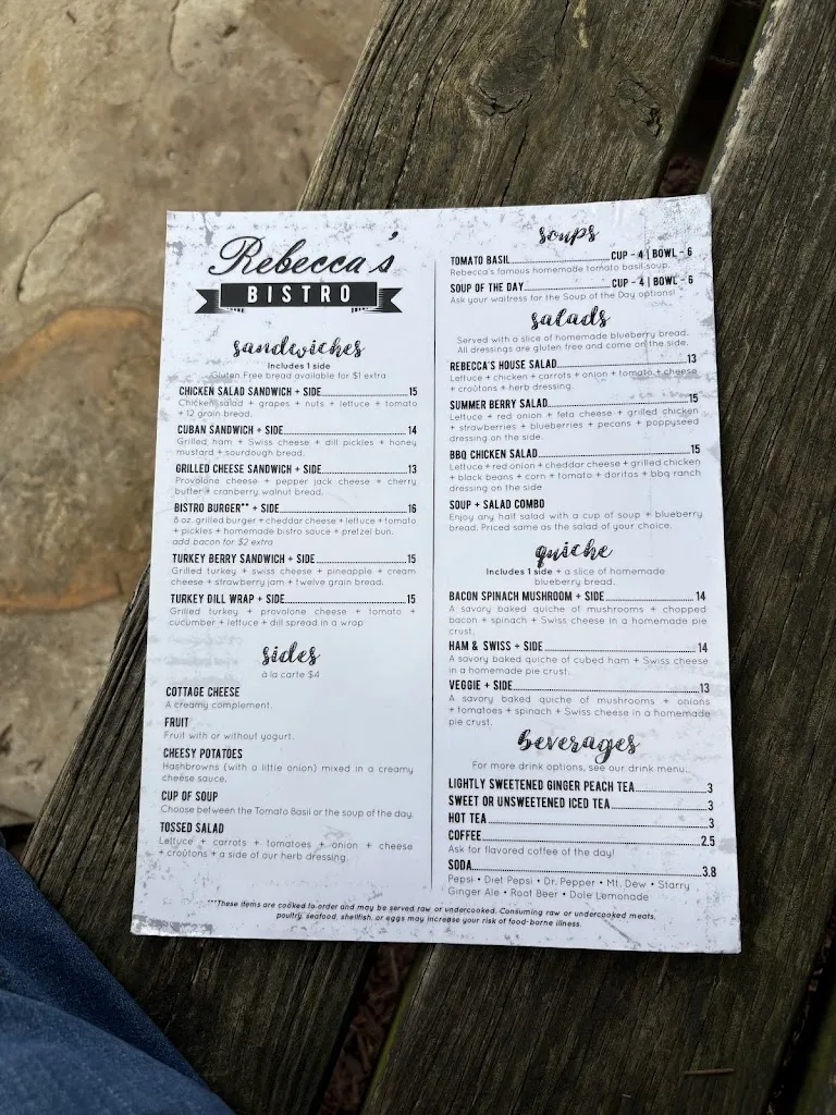 Menu_Rebecca's Bistro - Walnut Creek, OH_Walnut Creek, OH_image_old_2