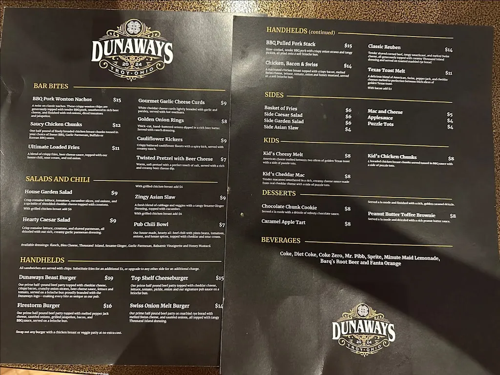 Menu_Dunaways_Troy, OH_image_old_3