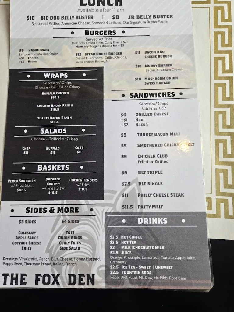 Menu_The Fox Den_Wellington, OH_image_old_1