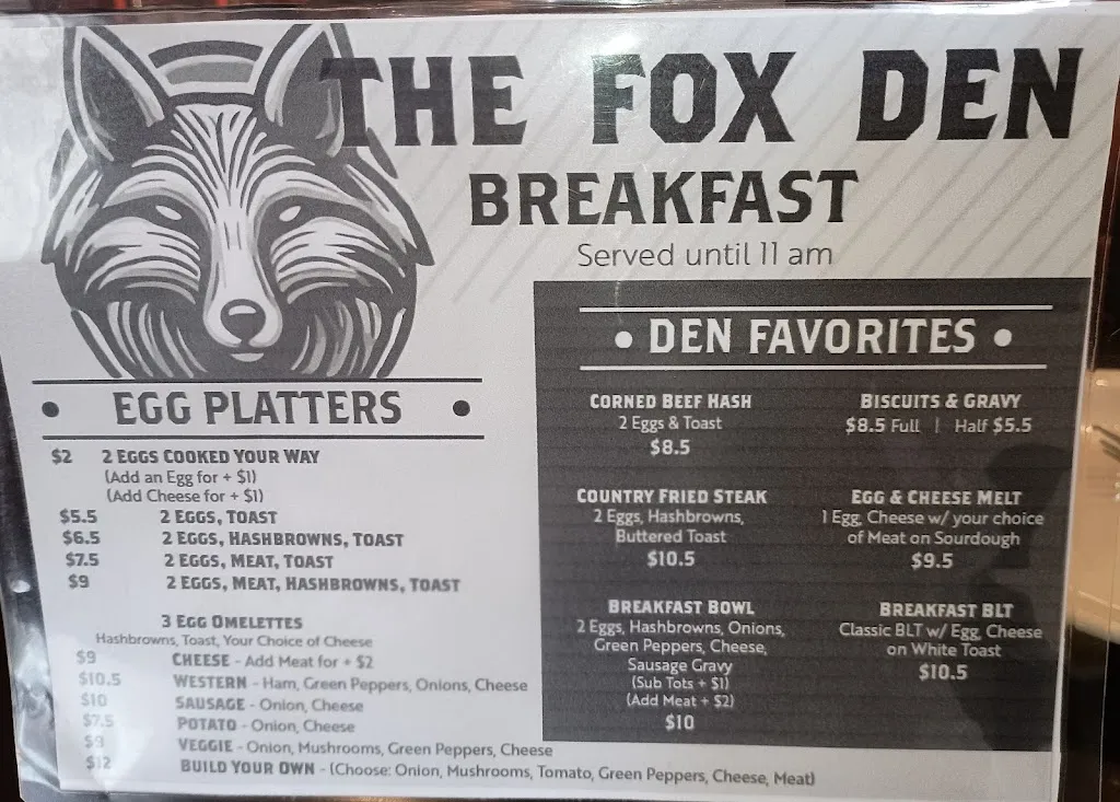 Menu_The Fox Den_Wellington, OH_image_old_3