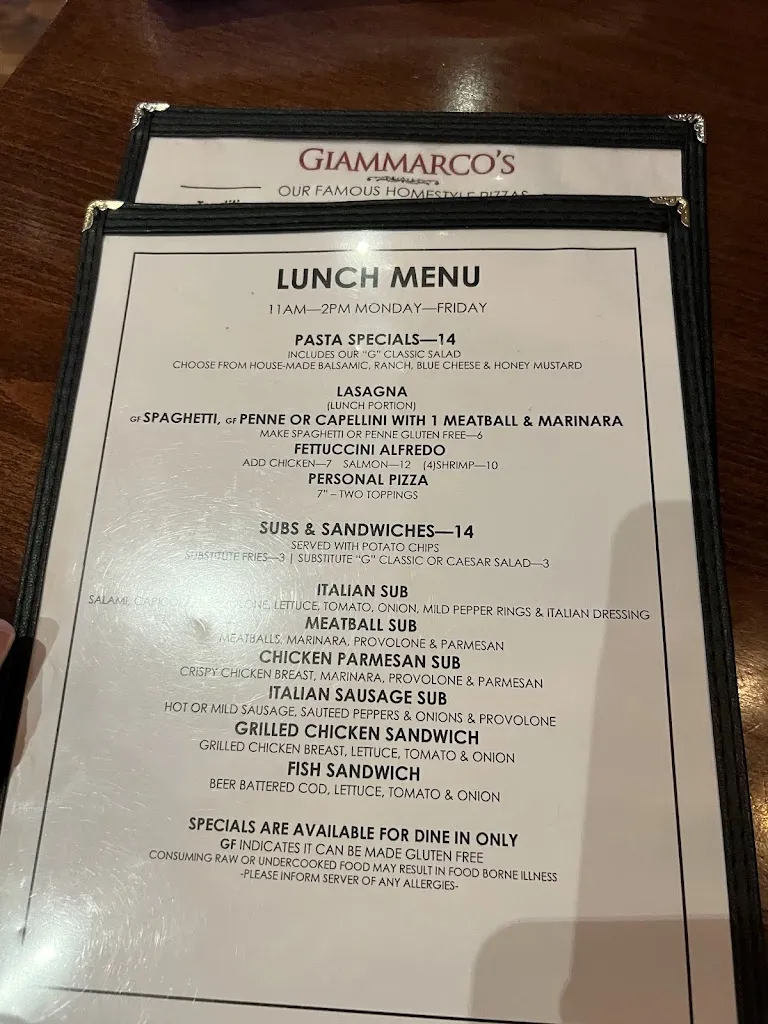 Menu_Giammarco's Italian Restaurant_Westerville, OH_image_old_1