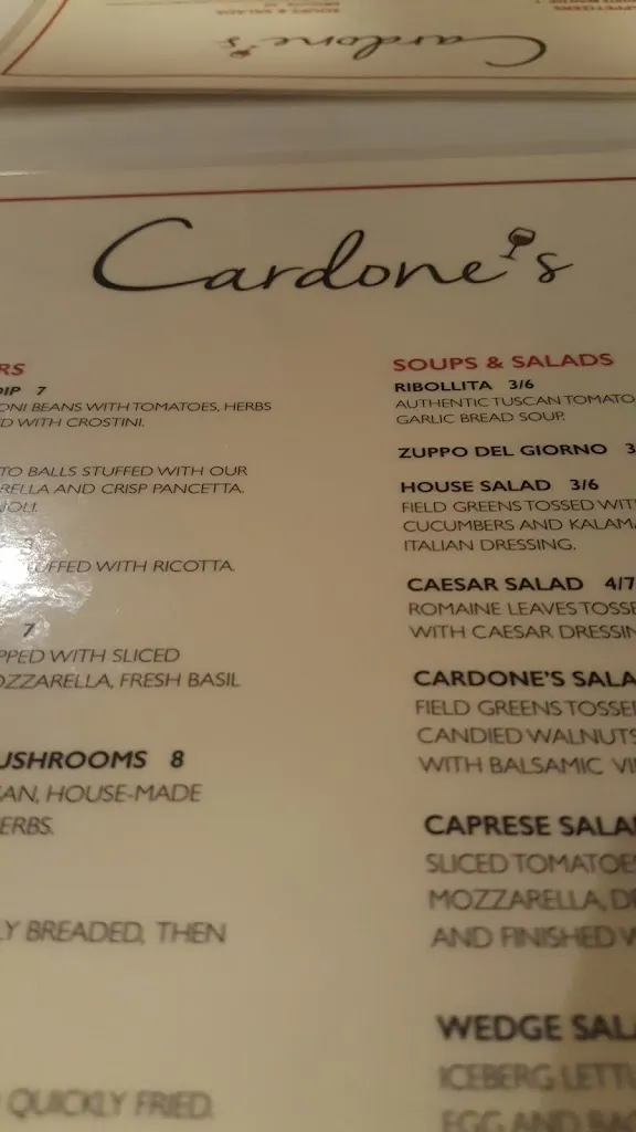 Menu_Cardone's Restaurant & Bar_Westerville, OH_image_old_1