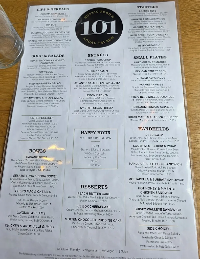 Menu_101 Craft Kitchen_Westerville, OH_image_old_1