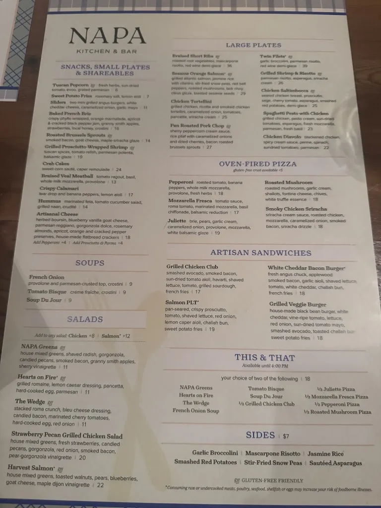 Menu_NAPA Kitchen + Bar Westerville_Westerville, OH_image_old_1