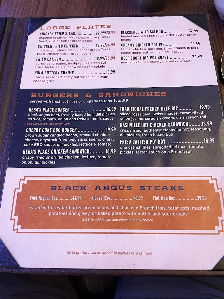 Menu_Reba's Place_Atoka, OK_image_old_2