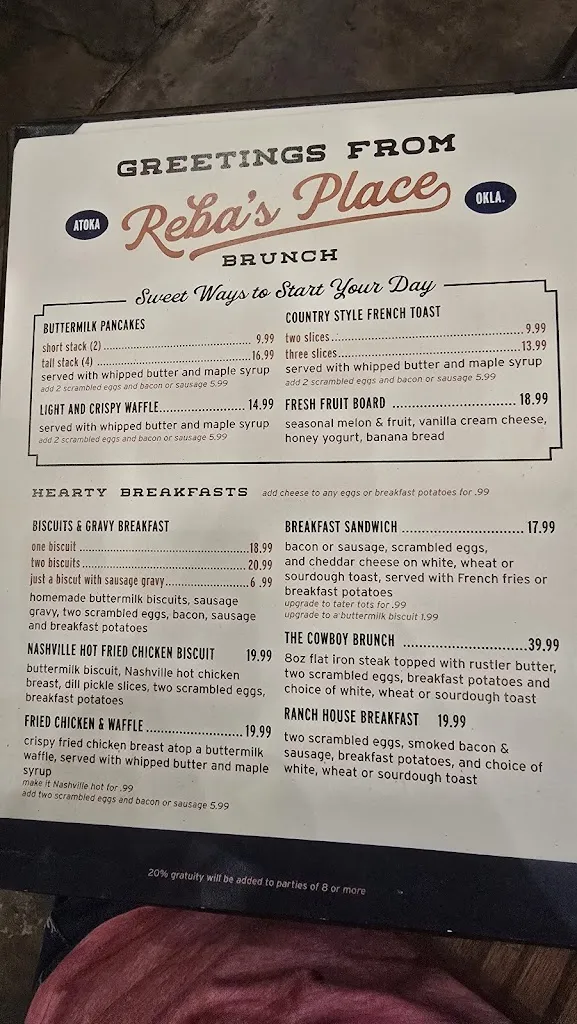 Menu_Reba's Place_Atoka, OK_image_old_3