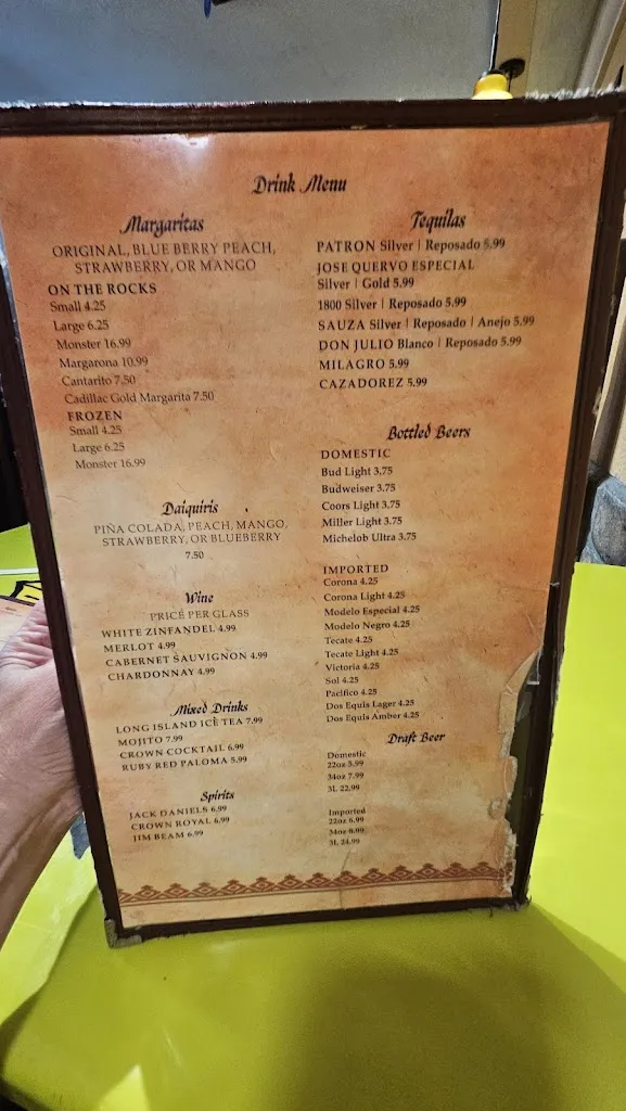 Menu_Cazadorez Mexican Restaurant_Atoka, OK_image_old_2