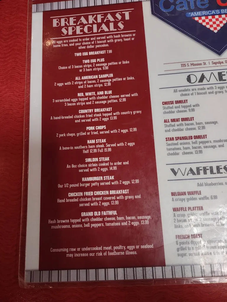 Menu_Cafe USA_Sapulpa, OK_image_old_2