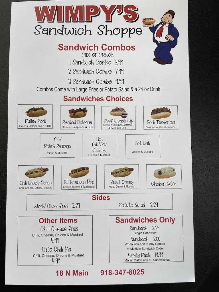 Menu_Wimpy's Sandwich Shoppe_Sapulpa, OK_image_old_2