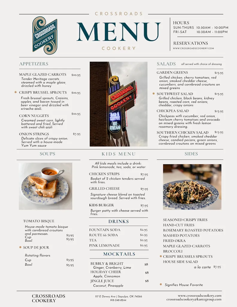 Menu_Crossroads Cookery_Sapulpa, OK_image_old_3
