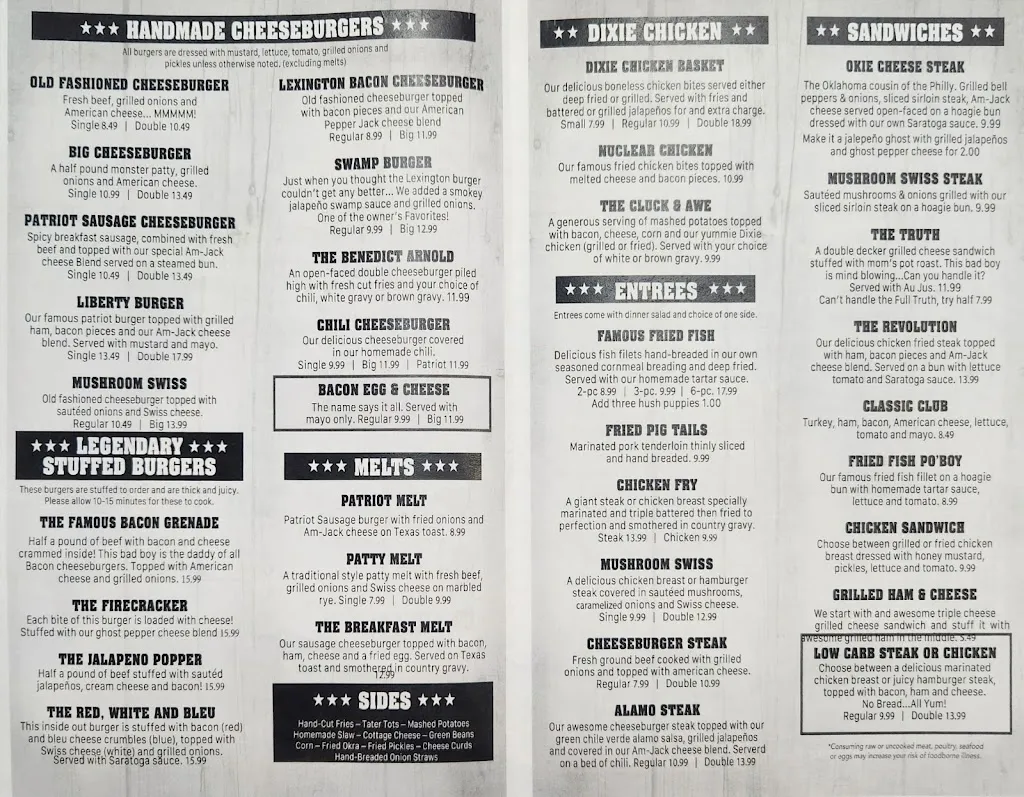 Menu_Patriot Cafe_Sapulpa, OK_image_old_1