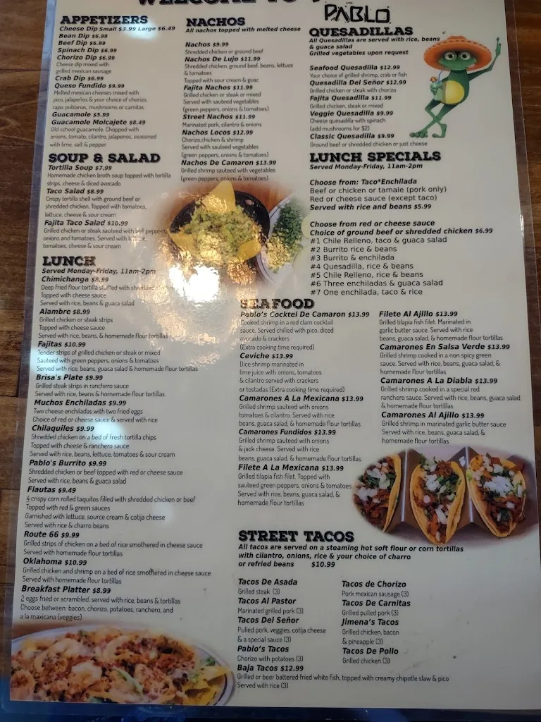 Menu_Señor Pablo_Sapulpa, OK_image_old_1