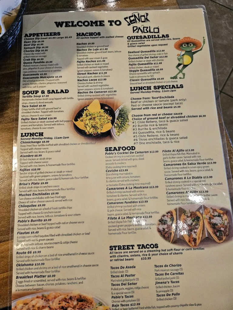 Menu_Señor Pablo_Sapulpa, OK_image_old_2