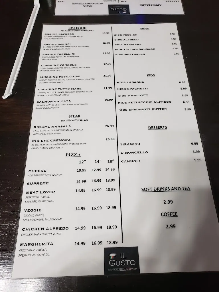 Menu_IL GUSTO Ristorante & Pizzeria_Sapulpa, OK_image_old_3