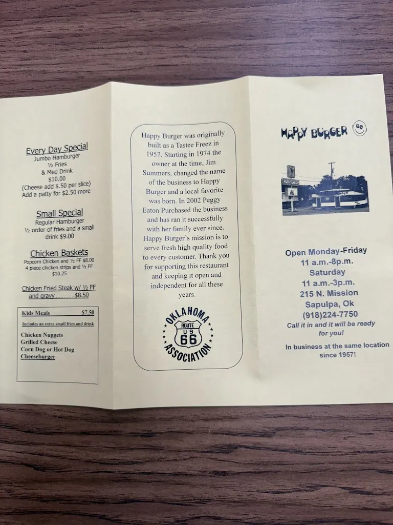 Menu_Happy Burger_Sapulpa, OK_image_old_2