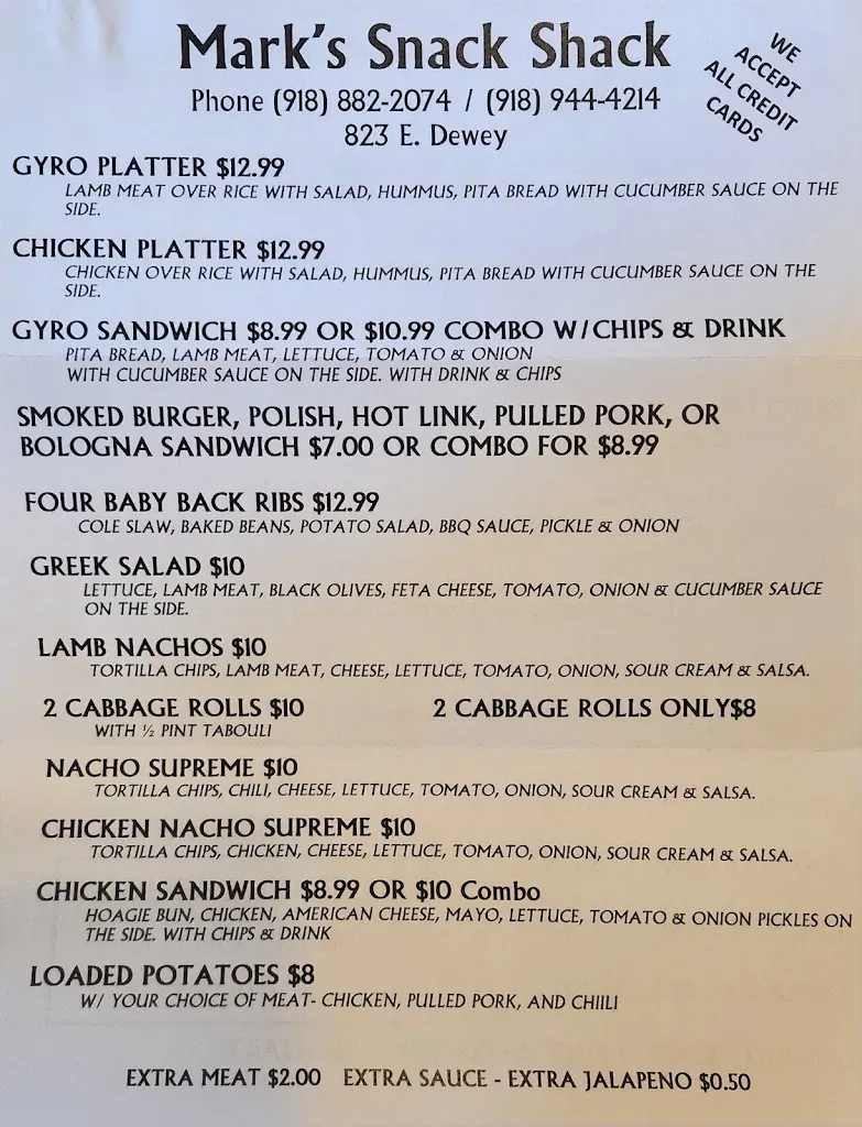 Menu_Mark's Snack Shack_Sapulpa, OK_image_old_3
