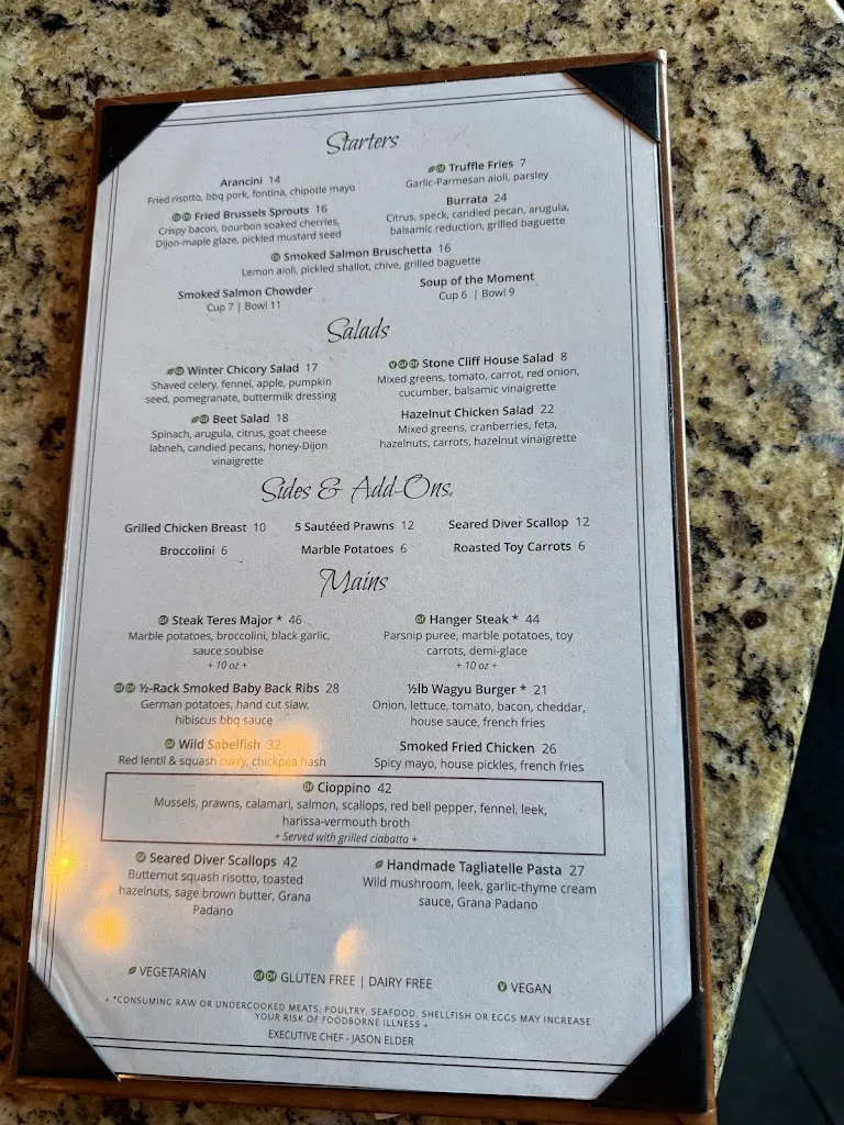 Menu_Stone Cliff Inn_Oregon City, OR_image_old_3