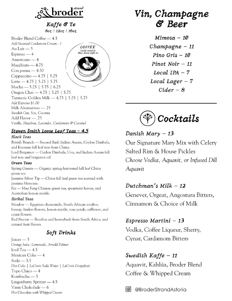 Menu_Broder Strand Café_Astoria, OR_image_old_3