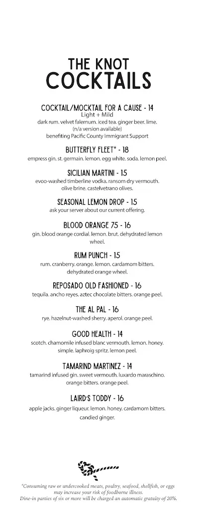Menu_The Knot_Astoria, OR_image_old_2