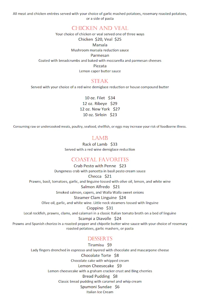 Menu_Fulio's Restaurant_Astoria, OR_image_old_3
