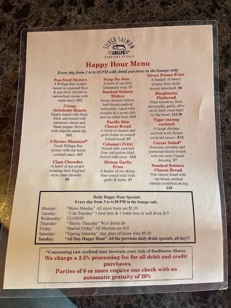 Menu_Silver Salmon Grille_Astoria, OR_image_old_2