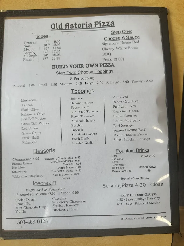 Menu_Old Astoria Pizza_Astoria, OR_image_old_1