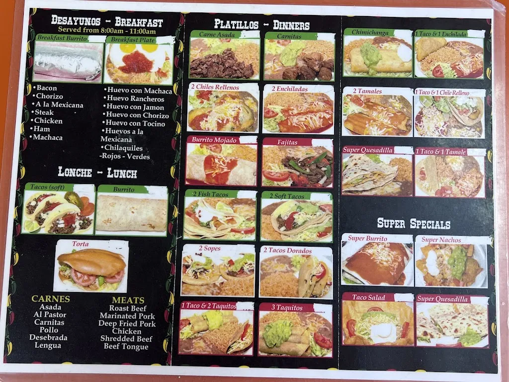 Menu_El Chilito_Canby, OR_image_old_1