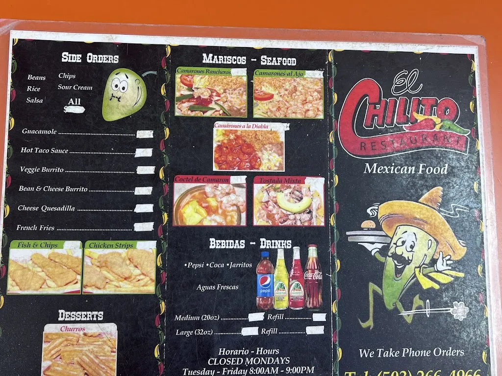 Menu_El Chilito_Canby, OR_image_old_2