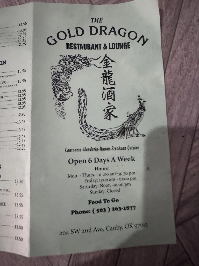 Menu_Gold Dragon_Canby, OR_image_old_2