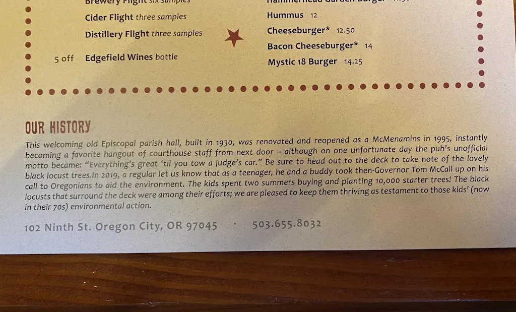 Menu_McMenamins Oregon City_Oregon City, OR_image_old_1