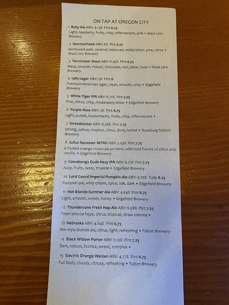 Menu_McMenamins Oregon City_Oregon City, OR_image_old_2