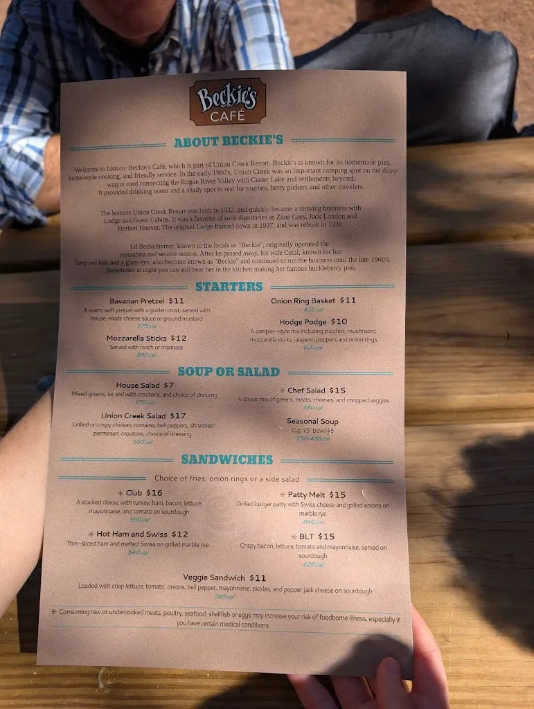 Menu_Beckie’s Café_Prospect, OR_image_old_3