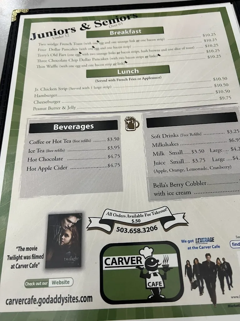 Menu_Carver Cafe_Damascus, OR_image_old_3