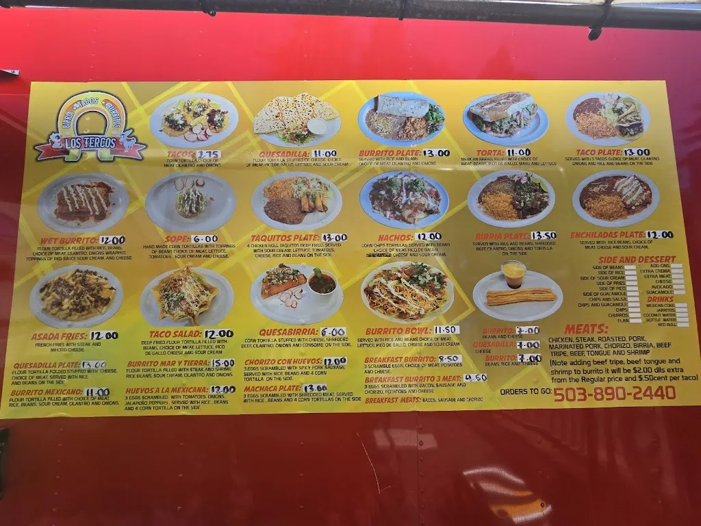 Menu_Los tercos mexican food_Damascus, OR_image_old_1