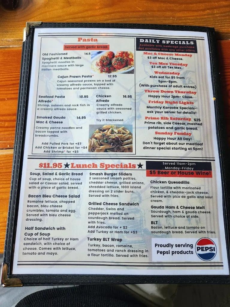 Menu_GLADSTONES EAT DRINK SPORTS_Gladstone, OR_image_old_2