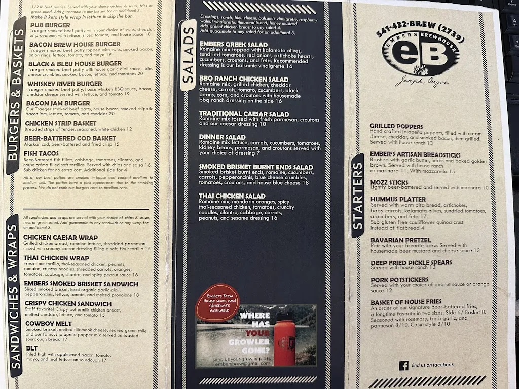 Menu_Embers Brewhouse_Joseph, OR_image_old_2