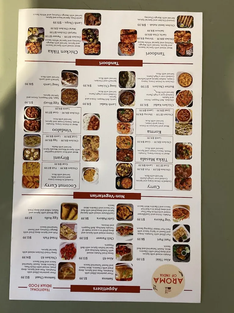 Menu_Aroma of india_Junction City, OR_image_old_3
